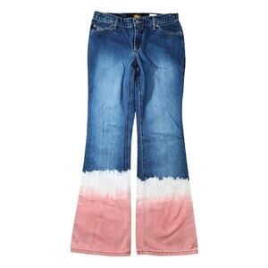 Vtg Todd Oldham Denim Tie Dye Flare Bell Bottom Jeans Size 7 Excellent Condition